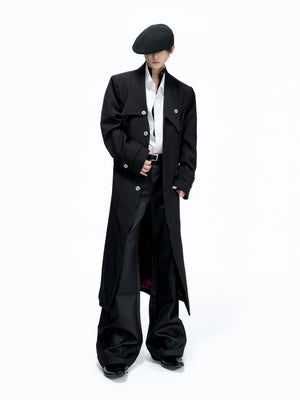 Black Contrast-Lined Long Coat - product image 2