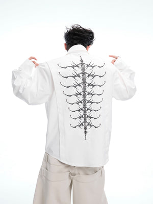 Embroidered Bone Motif Shirt - product image 1