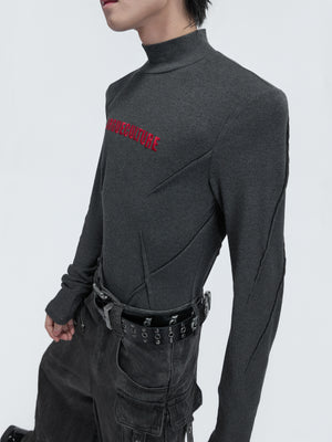 Deconstructed Logo Turtleneck Top - product image 2
