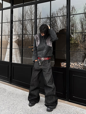 Snake-Texture PU Patchwork Jacket - product image 3