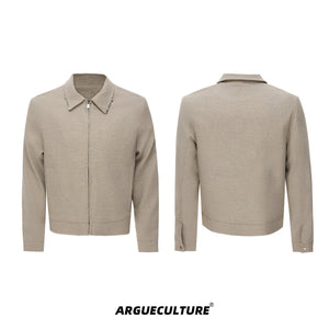 Contrast Lapel Cotton Jacket and Pants Set - product image 5
