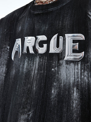 Distressed Silver Logo Shoulder-Pad Tee - product image 3