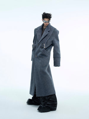 Deconstructed Padded-Shoulder Wool Coat - product image 2