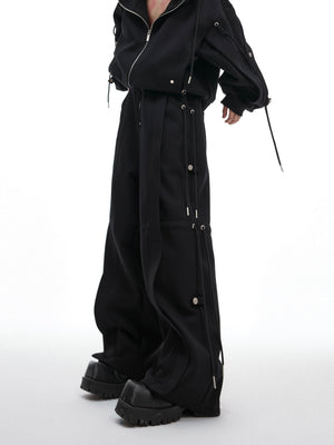 Deconstructed Wide-Leg Drawstring Pants - product image 2