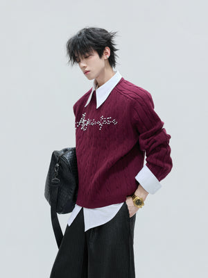 Pearl-Logo Two-Piece Knit Sweater - product image 3