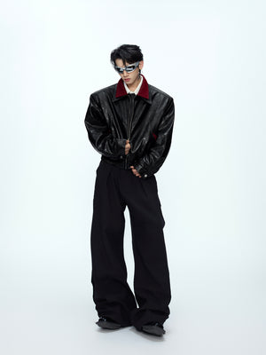 Contrast Snakeskin-Texture PU Jacket - product image 5