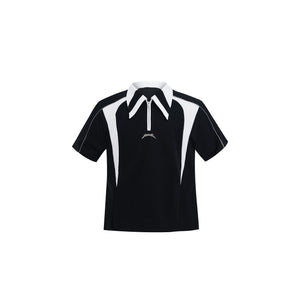 Color-Blocked Deconstructed Polo Tee - product image 5