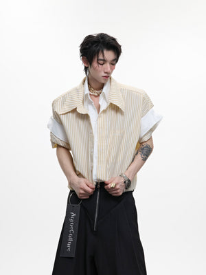 Layered Striped Short-Sleeve Shirt - product image 2