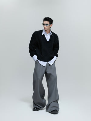 Relaxed Faux-Layer Cable-Knit Sweater - product image 5