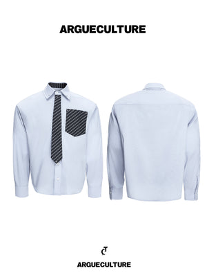 Deconstructed Stripe Layered-Collar Shirt - product image 3