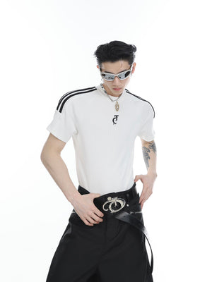 Three-Stripe Textured Fitted Tee - product image 2