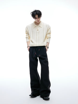 Pearl-Trim Knit Polo Shirt - product image 5