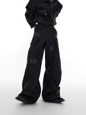 Black Wide-Leg Tailored Trousers - product image 4