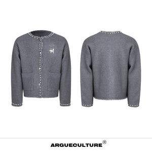 Pearl-Trim Shimmer Knit Cardigan - product image 5