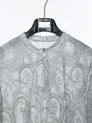 Paisley Floral Sheer Mesh Half-Zip Top - product image 4