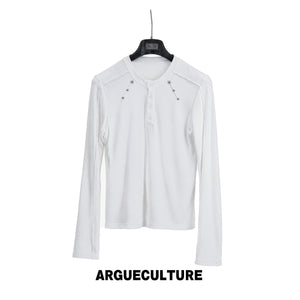 Studded Fitted Henley Long-Sleeve Top - product image 5