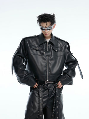 Deconstructed Metal Detail Cropped Jacket - product image 1