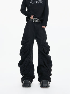 Deconstructed Washed Straight-Leg Jeans - product image 1