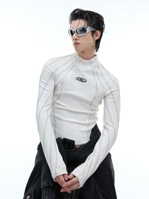 Cropped Mock-Neck Long-Sleeve T-Shirt - product image 2