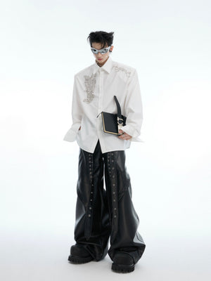 Crystal Shoulder-Pad Cotton Shirt - product image 5