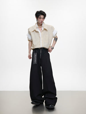 Layered Striped Short-Sleeve Shirt - product image 4