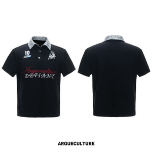 Contrast Embroidered Sequin-Collar Polo - variant image 7