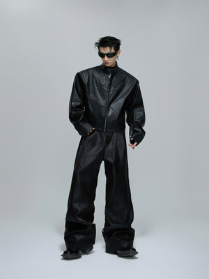 Sculpted Faux Leather Moto Jacket - product image 5
