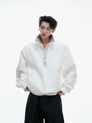 Sequined Lapel Polo Sweatshirt - product image 2