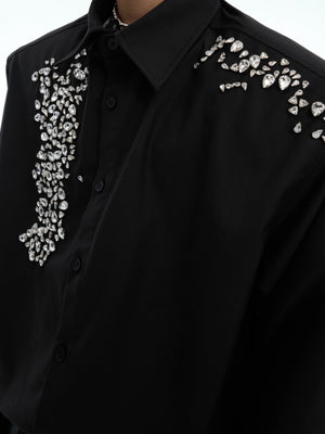Crystal Shoulder-Pad Cotton Shirt - product image 3