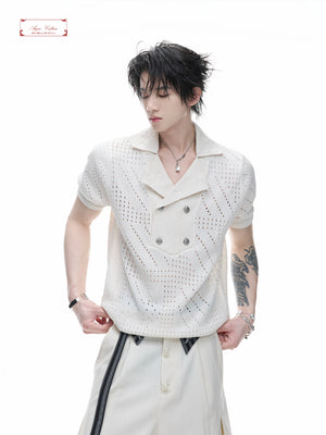 Openwork Embroidered Knit Polo - product image 4