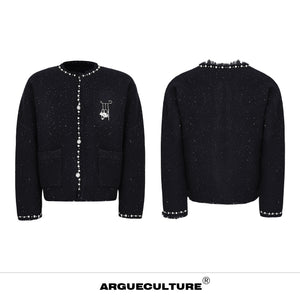 Pearl-Trim Shimmer Knit Cardigan - product image 5