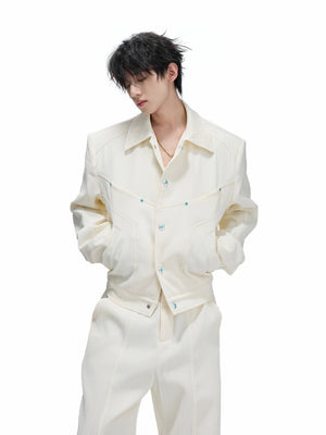 Wheat-Grain Texture Jacket & Straight Pants - product image 3