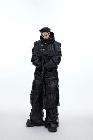 Deconstructed Long Hooded Padded Coat - product image 4