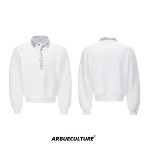 Sequined Lapel Polo Sweatshirt - product image 5