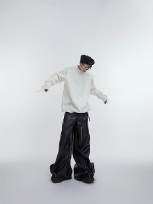 Fringe Pleated Knit Sweater - product image 2