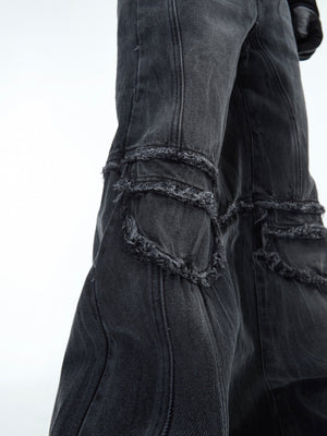 Water-Ripple Frayed Straight-Leg Jeans - product image 4