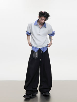Striped Faux-Layered Oversized Shirt - product image 5