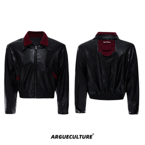 Contrast Snakeskin-Texture PU Jacket - product image 5