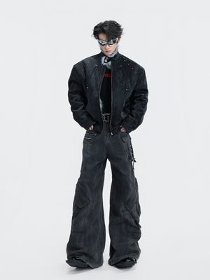 Oversized Faux Leather Fur-Collar Jacket - product image 4