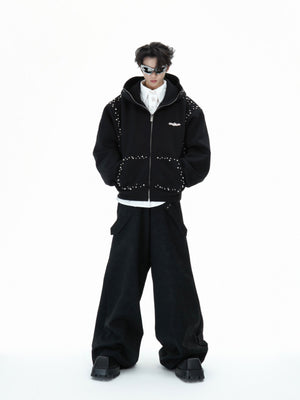Pearl-Trim Zip Hoodie Jacket - product image 4