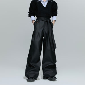 Pleated Straight-Leg Tie-Waist Trousers - product image 5