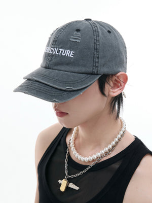 Washed Cotton Layered-Brim Cap - product image 3