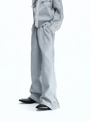 Striped Ribbon Zip Sweatshirt & Flared Pants - product image 5