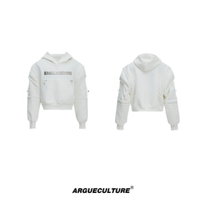Oversized-Hooded-Cropped-Sweatshirt---Deconstructed-Streetwear-Top-White