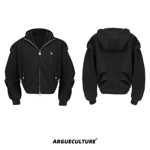 Oversized-Hoodie-Set---Drop-Shoulder-Heavyweight-Pullover-with-Pleat-Design-Black-Jacket