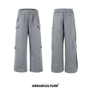 Oversized-Hoodie-Set---Drop-Shoulder-Heavyweight-Pullover-with-Pleat-Design-Gray-Bottoms