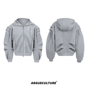 Oversized-Hoodie-Set---Drop-Shoulder-Heavyweight-Pullover-with-Pleat-Design-Gray-Jacket