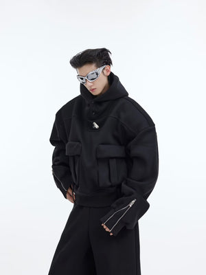 Oversized-Hoodie-Set---Fleece-Lined-With-Deconstructed-Pockets-Black-Top