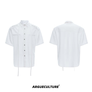 Oversized-Summer-Shirt-with-Shoulder-Pads---Streetwear-Ribbon-Tee-White-shirt