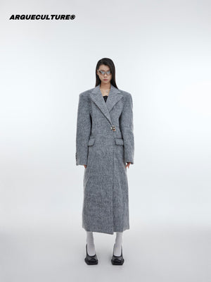 Oversized-Wool-Trench-Coat---Drop-Shoulder---Metal-Buckles-Light-Gray
